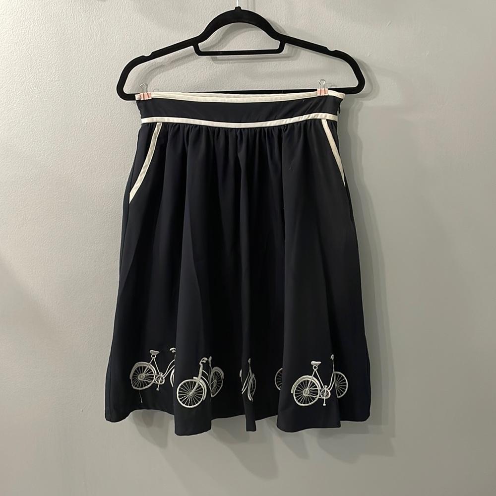 Navy swing skirt